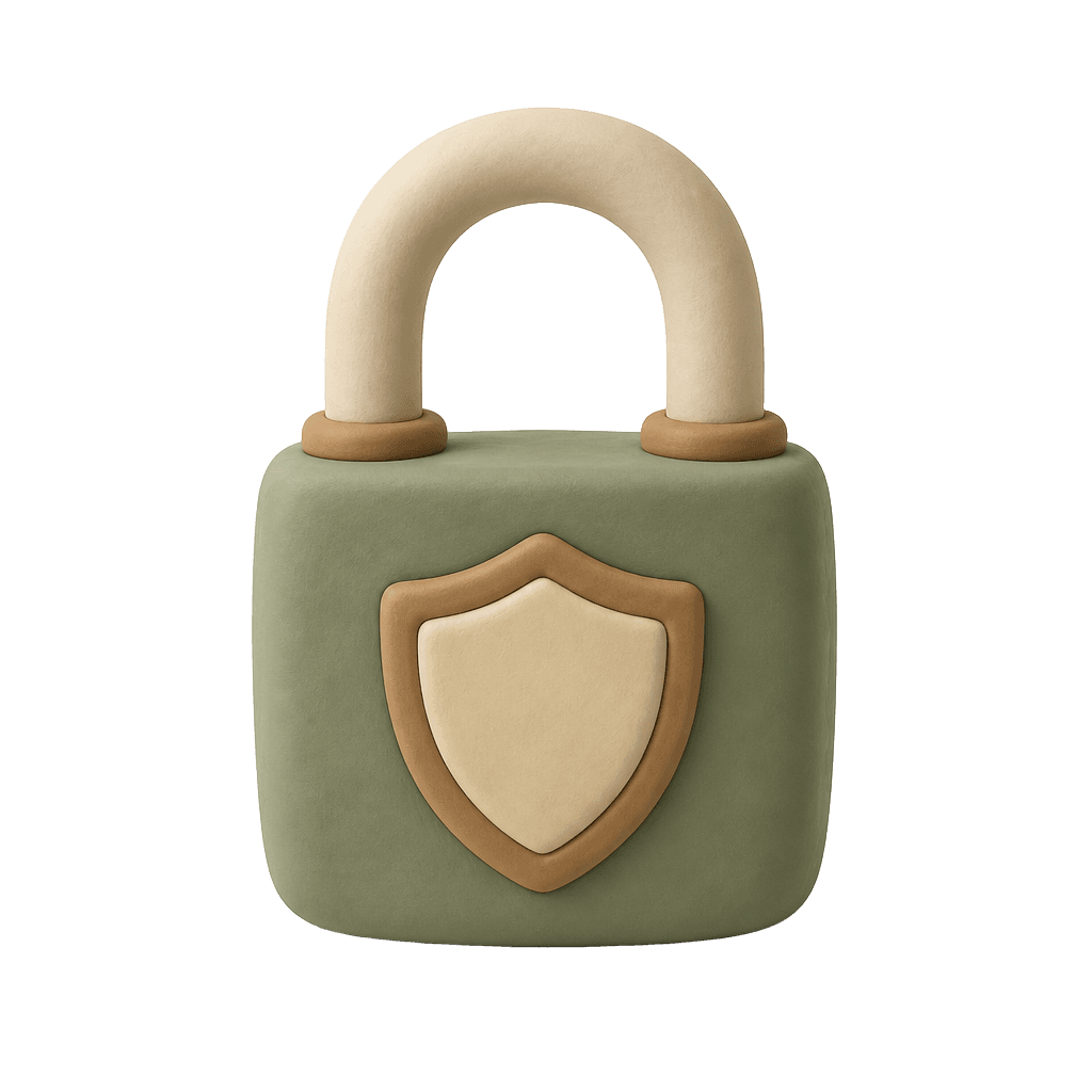 Padlock with shield illustration
